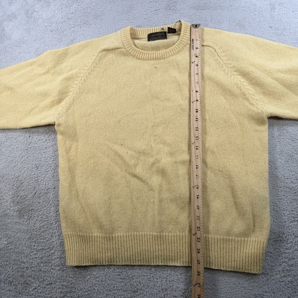 Eddie Bauer Sweater Mens XL Yellow 100% Shetland Wool Knit Crewneck Pullover - Picture 5 of 7